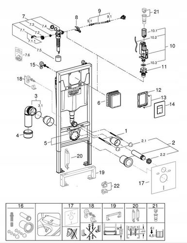 Stelaż podtynkowy WC GROHE Rapid SL 3w1 113x50cm Cichy Oszczędny 38772001 na Arena.pl