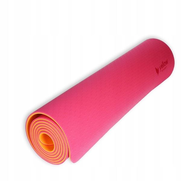 PROFESJONALNA MATA DO ĆWICZEŃ RÓŻOWA YellowMAT TPE AKCESORIA FITNESS PRO zdjęcie 4