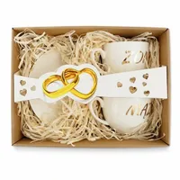 Prezent kpl FILIŻANEK filiżanki Ślub Rocznicę Wesele Nowożeńców Męża Żony