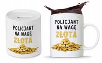 Zestaw Dla Policjanta Prezent Kubek + Skarbonka Z Nadrukiem Ze Zdjęciem
