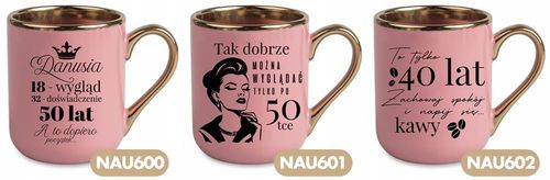 KUBEK ELEGANT Róż Na Prezent Urodziny TO TYLKO 40 50 60 LAT Imię Wzory na Arena.pl