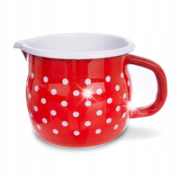 Kubek Emaliowany Kuchenny Garnek Garnuszek Kubeczek z Uchwytem 10 cm 0,8L