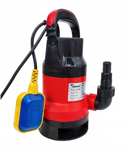 POMPA ZATAPIALNA DO WODY CZYSTEJ BRUDNEJ DESZCZÓWKI z PŁYWAKIEM 3150W mocna na Arena.pl