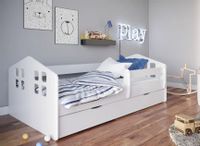 Łóżko dziecięce KACPER 160x80 białe z szufladą i materacem