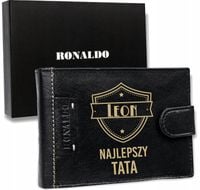 Portfel SKÓRA Ronaldo z grawerem PREZENT DLA TATY