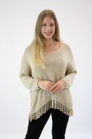 Złoty sweter z frędzelkami Ajda UNI