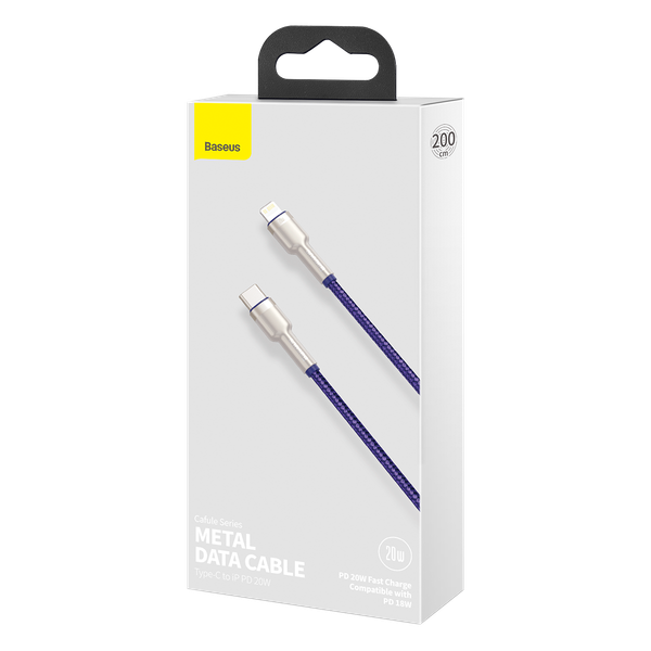 Kabel USB-C do Lightning Baseus Cafule, 20W, 2m (fioletowy) zdjęcie 3