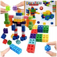 Klocki Konstrukcyjne Sześciany Kolorowe Kreatywne 4D Kwadraty 88 Elementów