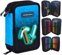 Piórnik Jumbo potrójny z wyposażeniem Blue Pixel Miecz Kilof AC31 AstraBag