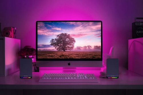 MOZOS Mini S4 głośniki komputerowe do laptopa telewizora stereo LED RGB USB na Arena.pl