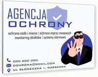 nadruk UV TABLICZKA reklamowa aluminiowa 40x30 szyld agencja ochrony