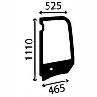 Szyba boczna lewa zielona Kubota KX KX014-4, KX015-4, KX016-4, KX018-4,