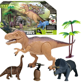 ZESTAW 4 FIGUREK DINOZAURÓW 2 DRZEWKA EFEKTY DŹWIĘKOWE I ŚWIETLNE RS004-1