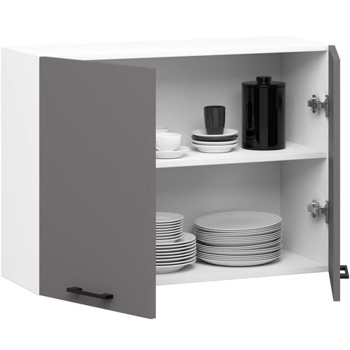 WISZĄCA SZAFKA KUCHENNA OLIWIA W 80cm BIAŁA / GRAFIT SZARY na Arena.pl