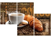 60 90CM OBRAZ 3 ELEM APETYCZNA KAWA ŚCIENNY DRUK PŁÓTNO