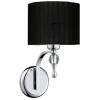 Abażurowy kinkiet abażurowy Impress do sypialni czarny chrom