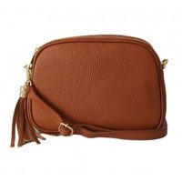 Listonoszka trzy komory frędzelek, złote okucia Vera Pelle Camel VP3KZC