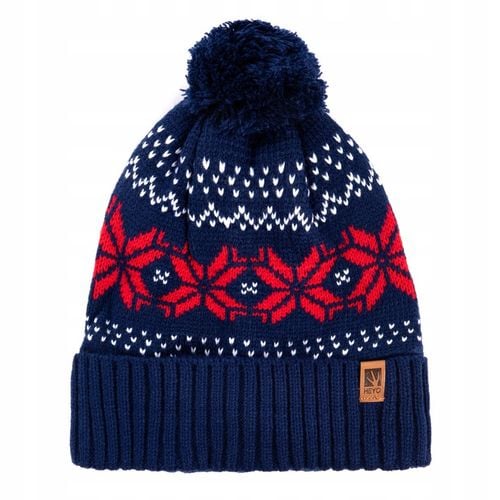 CZAPKA MĘSKA ZIMOWA NORWESKI WZÓR Z POMPONEM CIEPŁA NORWESKA BEANIE na Arena.pl