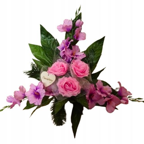 STROIKI NA CMENTARZ kompozycja stroik na grób kwiaty sztuczne w doniczce na Arena.pl