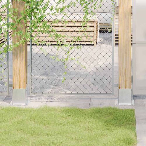 Podstawy słupków kwadratowe 4 szt. Srebrne Stal ocynkowana na Arena.pl