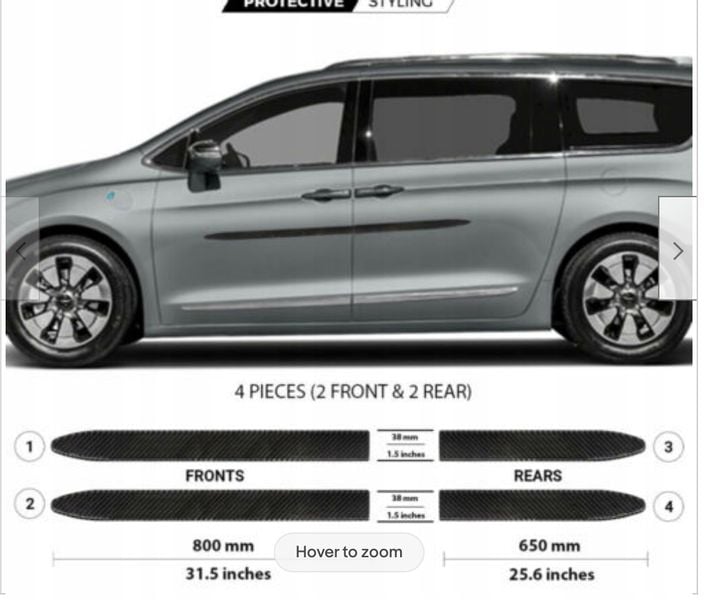 Chrysler PACIFICA - Listwy CZARNE Boczne Drzwi zdjęcie 1