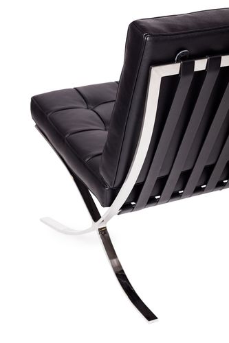 Sofa BARCELON czarna - skóra, chrom na Arena.pl