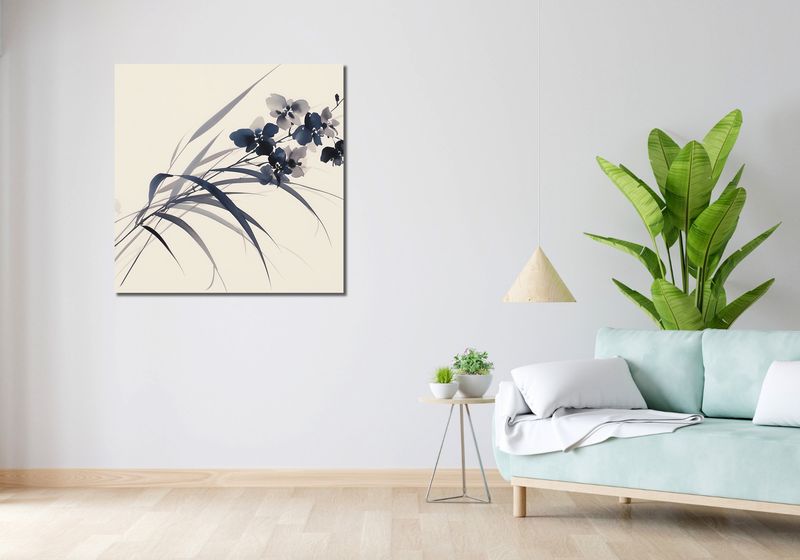 Obraz 90x90cm Orchidea w Sepii zdjęcie 2