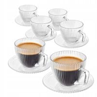 Zestaw filiżanek 6 szt Filiżanki ze spodkami szklane Altom Selena 250 ml