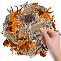 NAKLEJKI NA ZESZYT NALEPKA Z POSTACIAMI ZWIERZĘTA Z AFRYKI WZORY 6 SZT