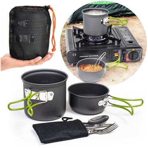 Zestaw Garnków Naczyń Kempingowych Turystycznych Do Gotowania Outdoors na Arena.pl
