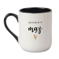 KUBEK "ZAJEBISTY MĄŻ" Wzór - Elegant Coffee Czarny 330 ml