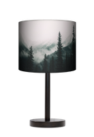 Lampa stołowa - nocna drewniana duża - Zamglony Las
