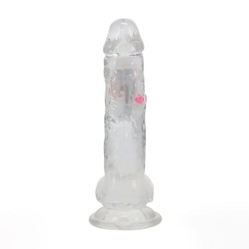 Led Vibrating Straight Cock With Balls - 20 Cm - Transparent na Arena.pl
