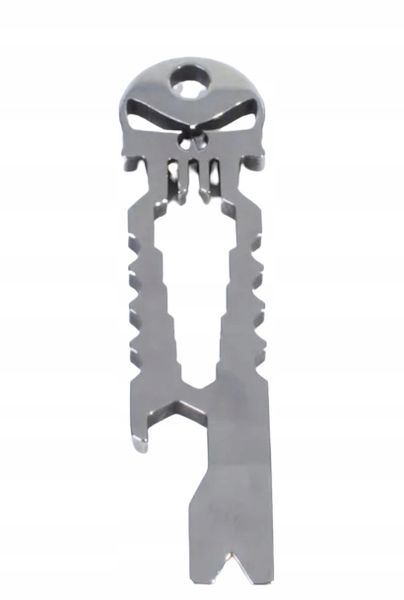 Breloczek do kluczy Czaszka Punisher Multitool Silver Mściciel Symbol Łomik zdjęcie 7