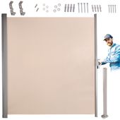 Markiza boczna tarasowa LUARO parawan zwijany 180 x 400 cm beżowy