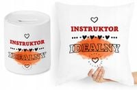 Dla Instruktora Zestaw Poduszka + Skarbonka Z Nadrukiem Ze Zdjęciem