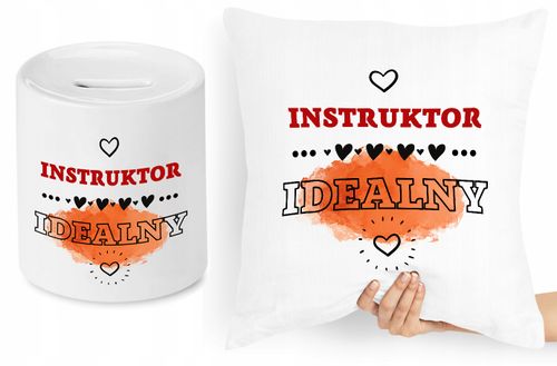 Dla Instruktora Zestaw Poduszka + Skarbonka Z Nadrukiem Ze Zdjęciem na Arena.pl