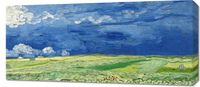 Obraz 90x40cm Wheatfield under Thunderclouds, Van Gogh Vintage