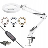 LAMPA Z LUPĄ BIUROWA KOSMETYCZNA POWIĘKSZENIE 5X DLA JUBILERA TECHREBAL
