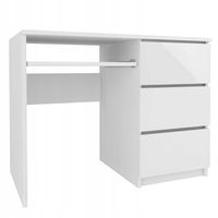 Biurko 100 CM Lewe Prawe Komputerowe Szkolne 3 Szuflady Białe Biały Połysk