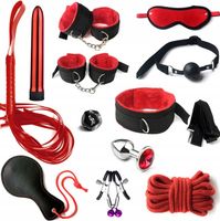 DUŻY ZESTAW BDSM BONDAGE KAJDANKI KNEBEL PLUG WIBRATOR KAJDANKI MASKA 13EL.
