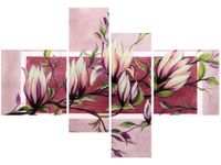 130CM 90 OBRAZ 4 ELEM SŁODYCZ MAGNOLII PUDROWYM RÓŻU ŚCIENNY
