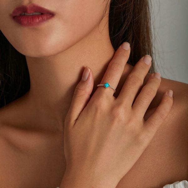 Srebrny Pierścionek Regulowany Geometryczny Srebro zdjęcie 5