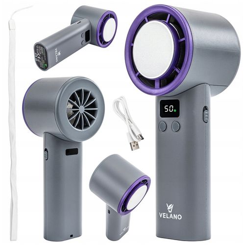 Wentylator RĘCZNY podróżny AKUMULATOROWY 4000mAh wyświetlacz REGULACJA na Arena.pl