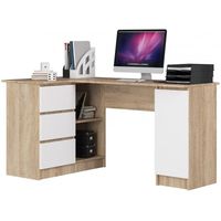 Biurko narożne, biurowe, lewe, SOREN Plus, 155x85x77, sonoma | TYLETEGOTU