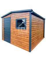 Schowek domek ogrodowy 3x4m drzwi okno  blachodachówka rynny dwuspad PLG154