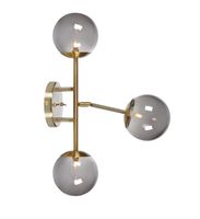 Regulowana lampa ścienna Trinity kule mosiądz przydymione