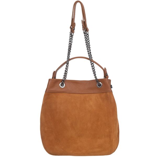 VEZZE torebka zamszowa damska worek z łańcuszkiem V500 camel zdjęcie 5