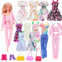 SUKIENKI UBRANKA DLA LALEK AKCESORIA BUTY TOREBKI ZESTAW