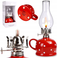 LAMPA NAFTOWA CERAMICZNA 530 ML 28,5 CM OZDOBNA AWARYJNE OŚWIETLENIE